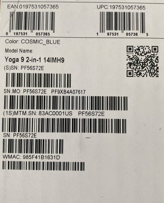 Ноутбук Lenovo Yoga 9 2в1 14IMH9 (83AC0001US) Ultra7 155H / 16Gb / 1TB SSD Харків - фото 1