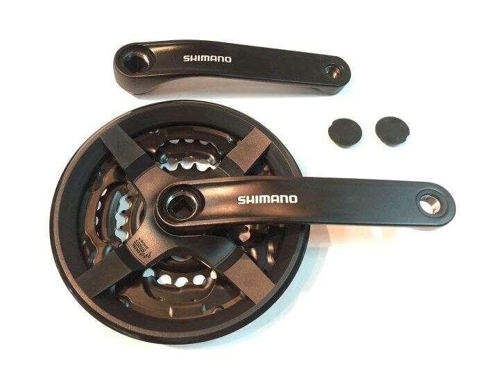 Зірки велосипедні (передні) 28/38/48T (+2 шатуни L-17 см, квадрат, чорні, алюміній, із захистом) (FC-TY301) Мукачево - фото 1