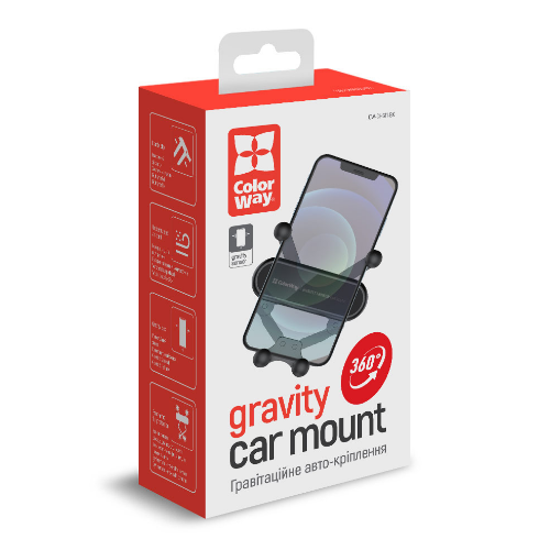 Тримач автомобільний для мобільного ColorWay CW-CHG11-BK чорний Житомир - фото 5