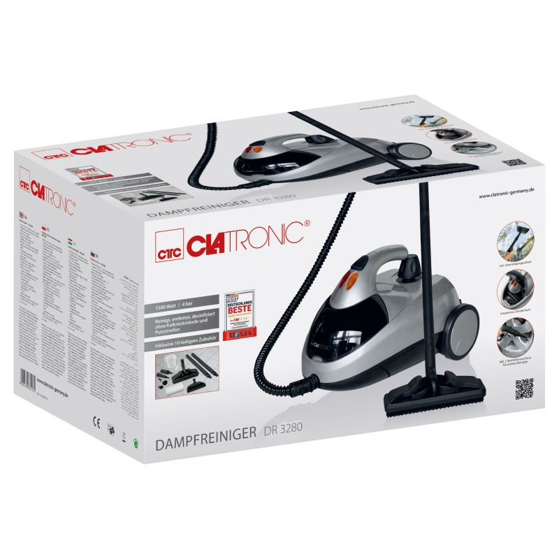 Пароочиститель высокого давления 4 бар ,1.5 литра с насадками Clatronic DR (3280) Нововолынск - изображение 8