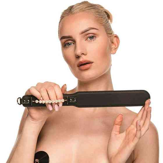 Паддл Guilty Pleasure Pearl з перлами, чорно-золотий Sex Aura Київ