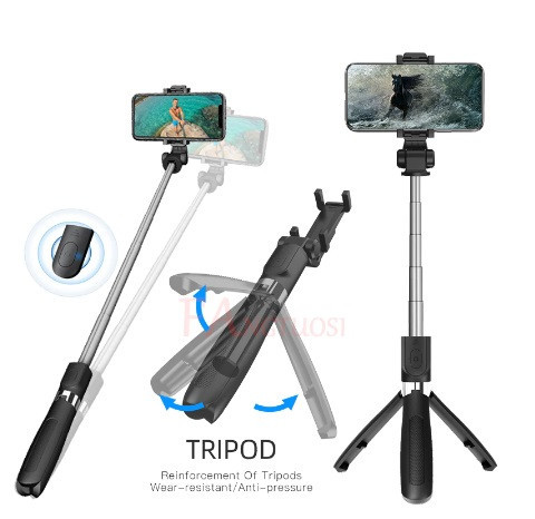 Трипод SD7 Selfie Bluetooth Black. Селфі палиця бездротовий монопод-штатив Selfie Stick Tripod для смартфонів Київ - фото 1
