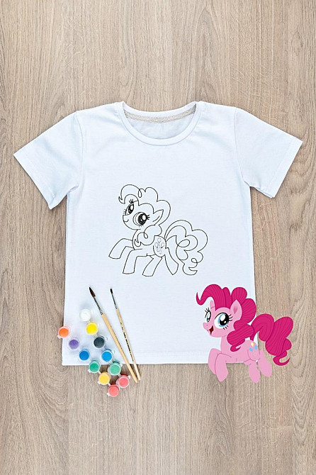 Футболка-розмальовка дитяча ПОНІ, Крохатушка одяг Київ - фото 2