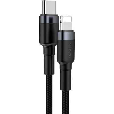 Дата кабель USB-C to Lightning 1.0m 18W 2.1A Cafule Black-Grey Baseus (CATLKLF-G1) Вінниця