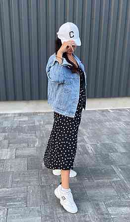 Джинсовая куртка женская оверсайз с вышивкой р 42-46 Харьков