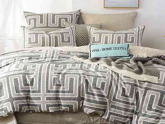 Ecotton Комплект постільної білизни Ecotton двоспальний Сімейний 150х215 см Лабіринт сірий Коломыя