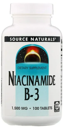 Ниацинамид Витамин В3 1500 мг Source Naturals Niacinamide B-3 100 таб Киев