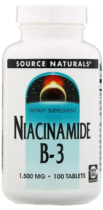 Ниацинамид Витамин В3 1500 мг Source Naturals Niacinamide B-3 100 таб Киев - изображение 1