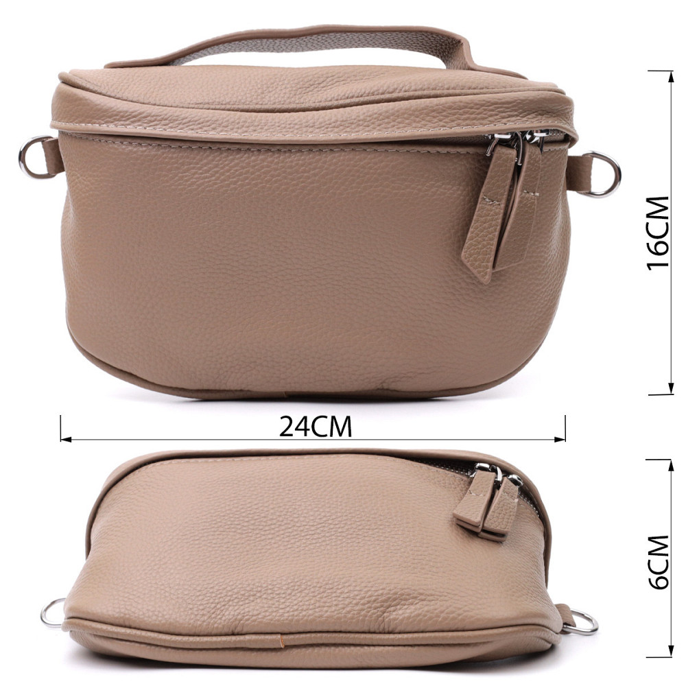 Летняя женская сумка через плечо в классическом цвете из натуральной кожи Vintage 22657 Бежевая Киев - изображение 3