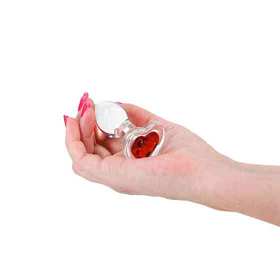 Скляна анальна пробка NS Novelties Crystal - Desires - Red Heart - Small Sex Aura Київ