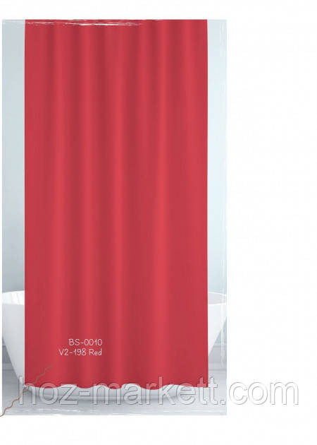 Тканевая шторка для душа Jackline 180 х 200 см Турция красная Харьков - изображение 1