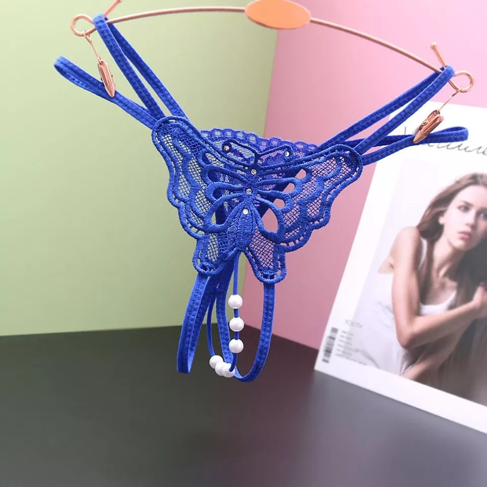 Трусы с бабочкой и бусами универсальный синий Киев - изображение 1