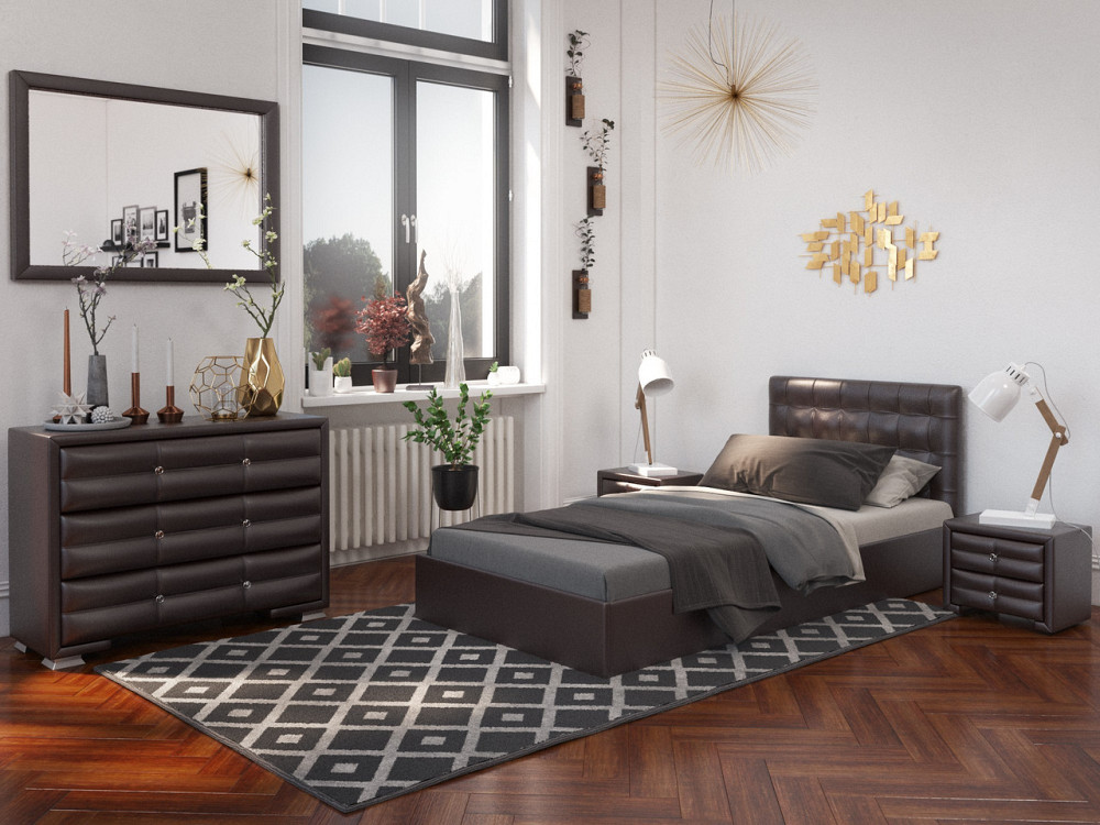 Кровать SunriseDesign с подъемным механизмом каркас металл 90x200 коричневый Киев - изображение 2