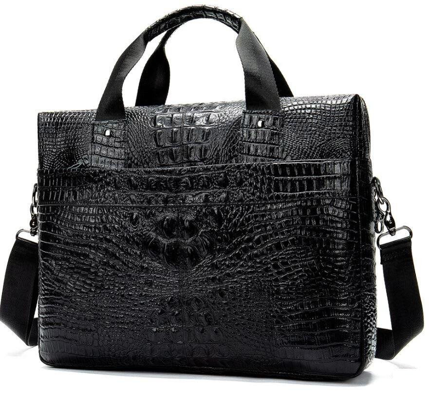 Сумка для ноутбука с тиснением под рептилию Vintage 14718 Черная Киев - изображение 9