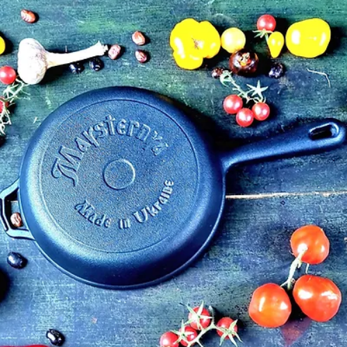 Сковорідка d22*4см скляна кришка чавунна лита Т2012С3 Майстерня Житомир - фото 4