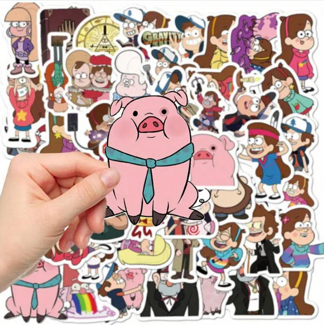 Набір наліпок Ґравіті Фолз (Gravity Falls, Гравіті Фолз) — 50 шт водонепроникних вінілових стікерів Київ - фото 3