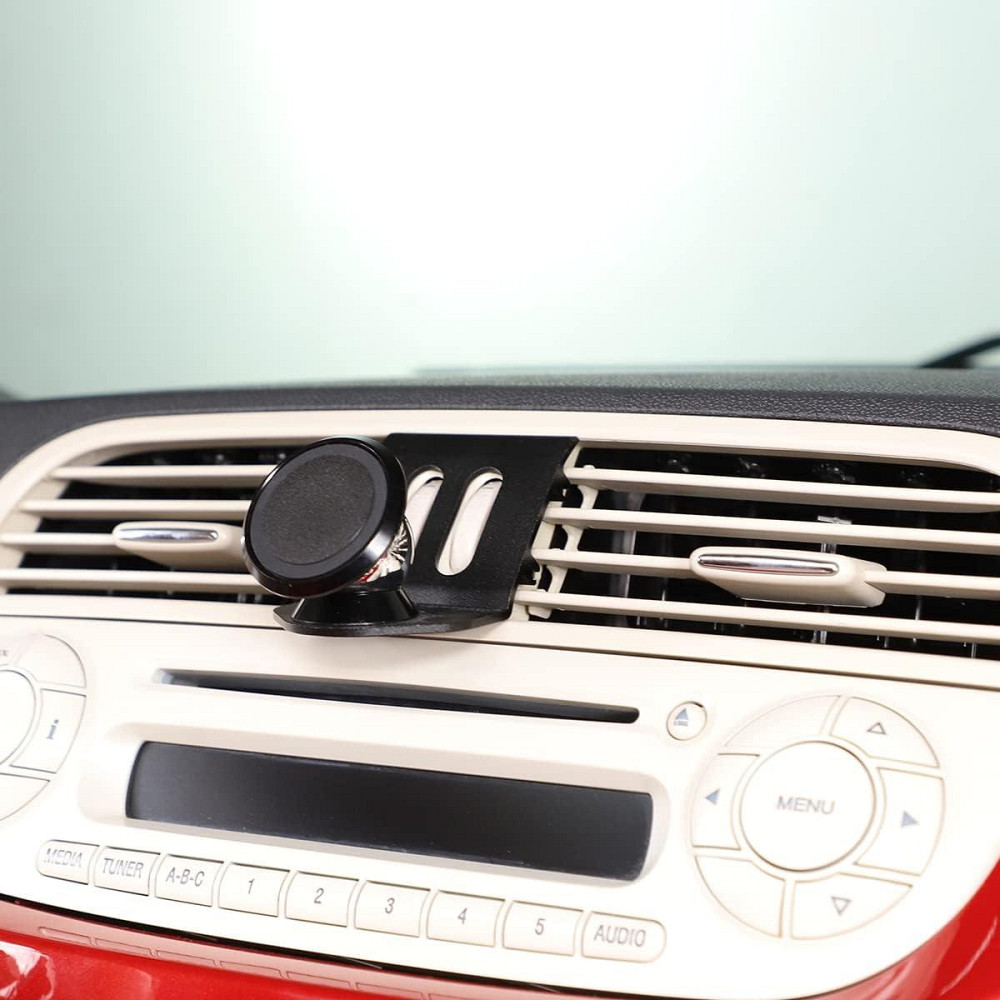 Автомобільний тримач для телефону на панель приладів для Fiat 500 (2010–2015), з алюмінієвого сплаву, на вентиляційну решітку Київ - фото 2