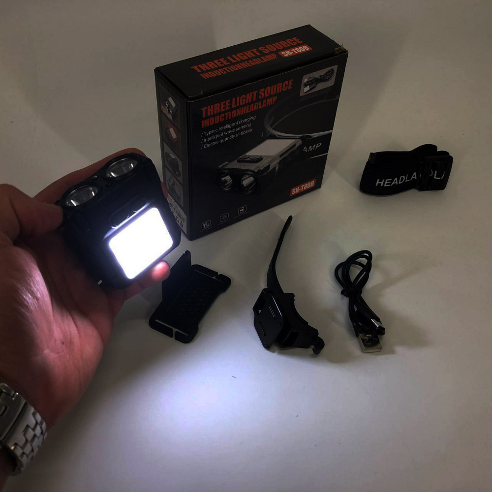 Налобный фонарь для автомеханика SH-T808-2XPE-20SMD-white/red, Налобный светильник для работы в темноте ZA-71 Львов - изображение 5