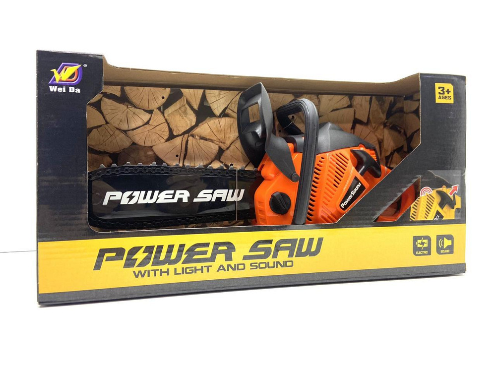 Бензопила Wei Da іграшкова звук рухома стрічка Помаранчева (192C1) Чернігів - фото 5
