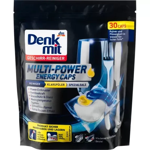 Капсули для посудомийних машин Multi-Power Energy Denkmit, 30 шт. (Німеччина) Denkmit Spülmaschinen-Caps Multi-Power Energy, 30 St Львів - фото 1