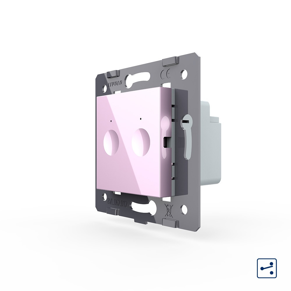 LIVOLO Сенсорний вимикач LIVOLO Sense, 2-сенсорний, рожевий, прохідний / перехресний, 5А 230В, Коломыя - изображение 1