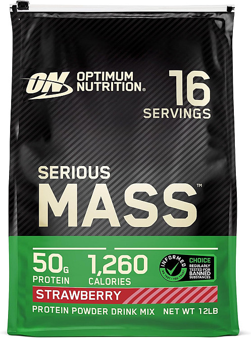 Гейнер Optimum Nutrition Serious Mass 5455g (Strawberry) EU Луцк - изображение 5