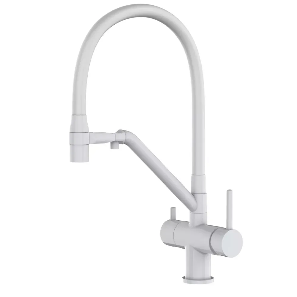 Смеситель для кухни с подключением к фильтру GAPPO G4398-88 и гибким изливом, белый. Киев - изображение 1