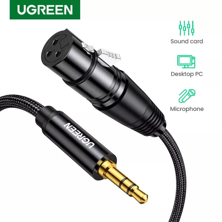 Мікрофонний кабель Ugreen AV182 XLR Male to Mini Jack AUX Microphone Cable (Чорний, 2м) Миколаїв - фото 3