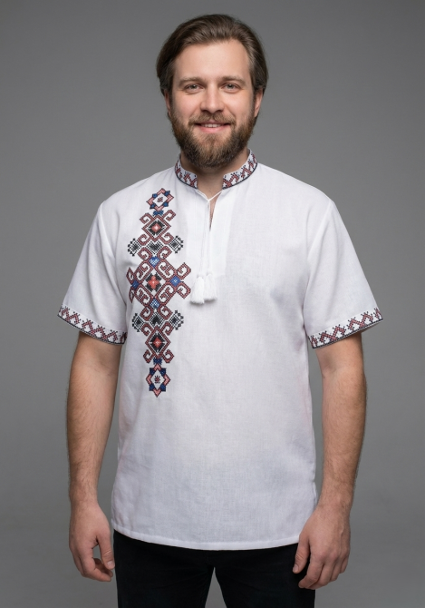 Чоловіча вишиванка з орнаментом на спині і короткий рукав Фламінго Київ - фото 2