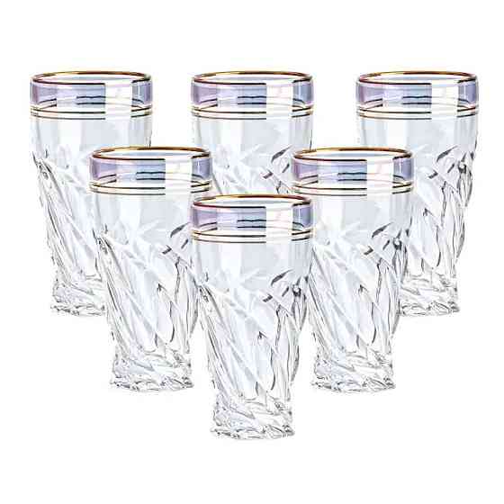 Скляні стакани набір із 6 штук по 250 мл синій HP567 Київ