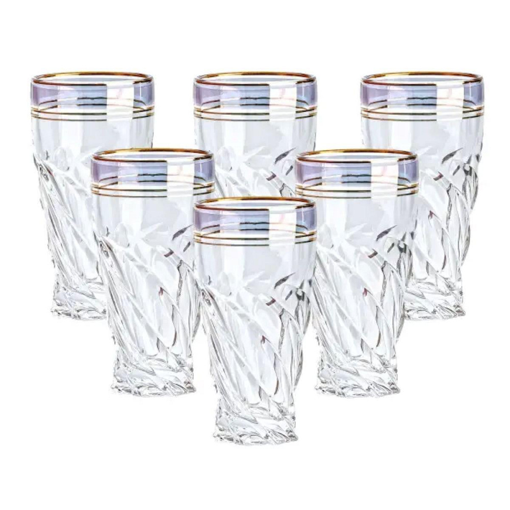 Скляні стакани набір із 6 штук по 250 мл синій HP567 Київ - фото 1