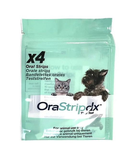 Діагностичні дентальні смужки OraStripdx (4 шт. в упаковці) для домашніх тварин, Plaqtiv+ Вінниця - фото 1