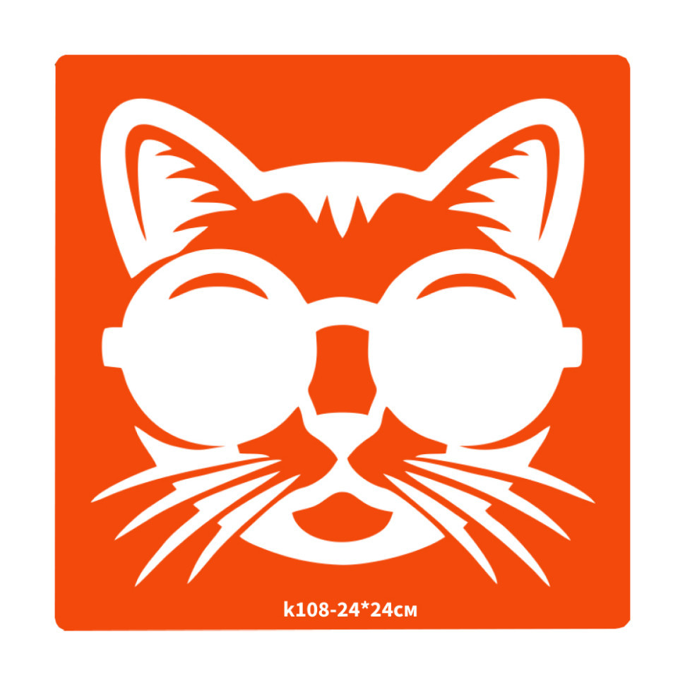 Трафарет для био-тату Котик k108-24*24см, размер 24х24см Винница - изображение 1