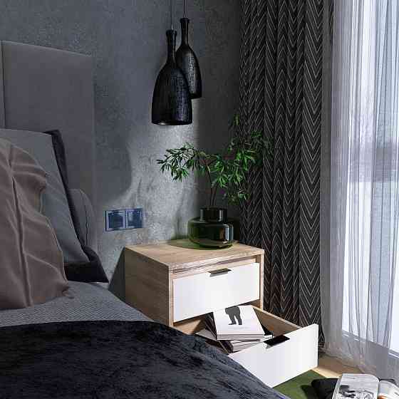 Тумба приліжкова Еверест Сіті-450 45,2х38х44,2 см Дуб сонома/Білий (DTM-071090) Львів