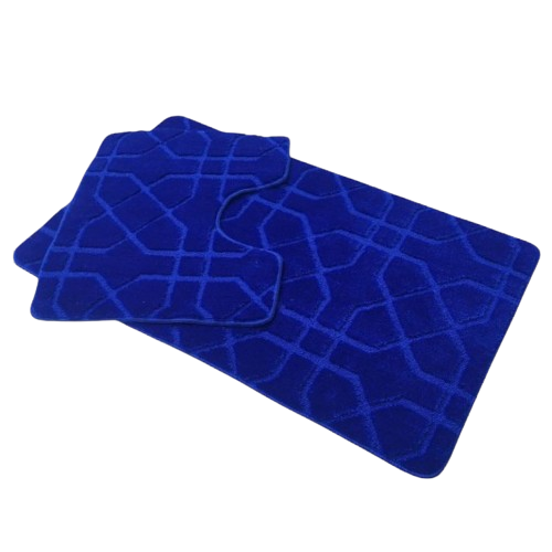 Набір килимків для ванної 2шт 60*100см+50*60см U-виріз Геометрія Standard синій поліпропілен Дариана Житомир - фото 1