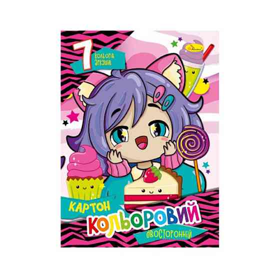 Набір кольорового картону А4 Автоспорт АП-1102-5 двосторонній 7 аркушів Вінниця