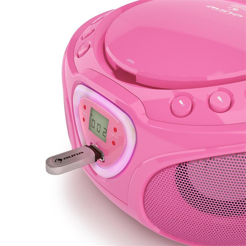 Roadie CD Boombox FM Radio Light Show CD-плеєр Bluetooth 5.0 Рожевий (Німеччина, читати опис) Рівне - фото 9