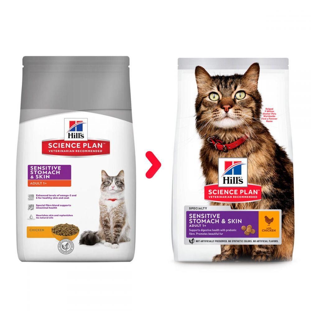 Корм для кошек Хиллс Hills SP Feline Sensitive Stomach & Skin с курицей для здоровой кожи и пищеварения 300 г Винница - изображение 2