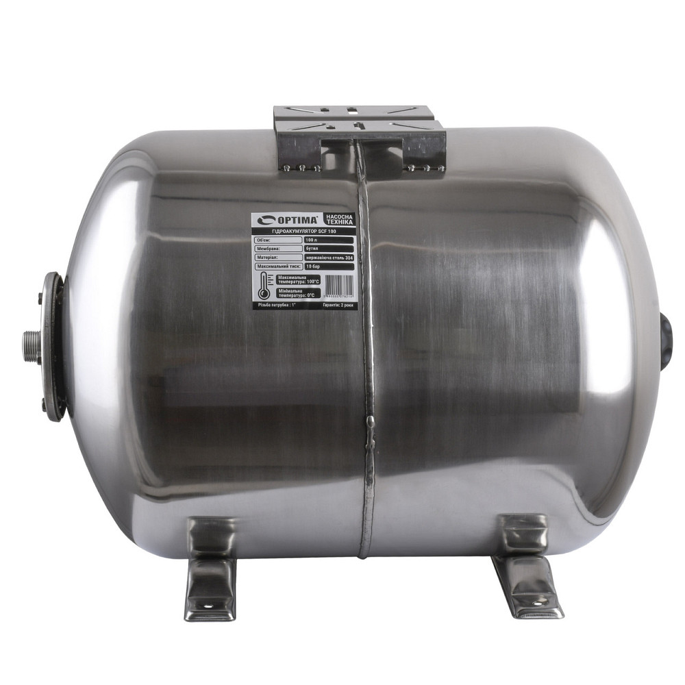 Гидроаккумулятор 100л OPTIMA 10bar гор. нержавейка (000027821) Киев - изображение 2