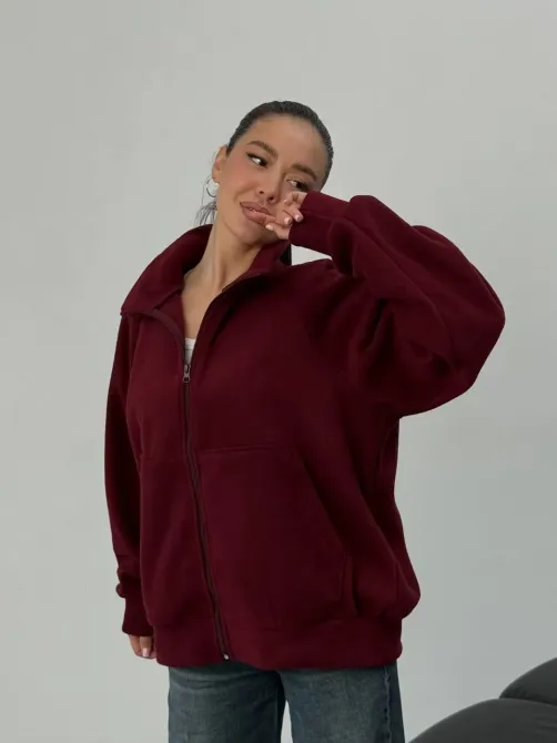 Женская базовая флисовая кофта оверсайз на молнии женская базовая флисовая кофта Харьков - изображение 20
