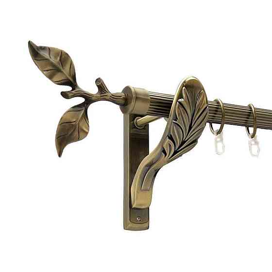 Карниз Orvit Листок Троянди металевий однорядний ретро рифлена труба кільце металеве Антик 25 мм 300 см Львов