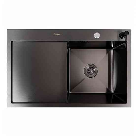 Кухонна мийка CM 78*50 R чорна PVD VALESO Handmade (круглий сифон 3,0/0,8) Коломыя