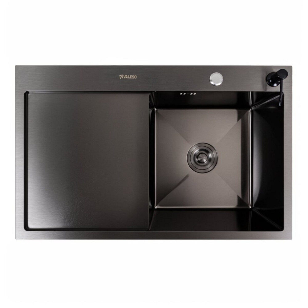 Кухонна мийка CM 78*50 R чорна PVD VALESO Handmade (круглий сифон 3,0/0,8) Коломыя - изображение 1