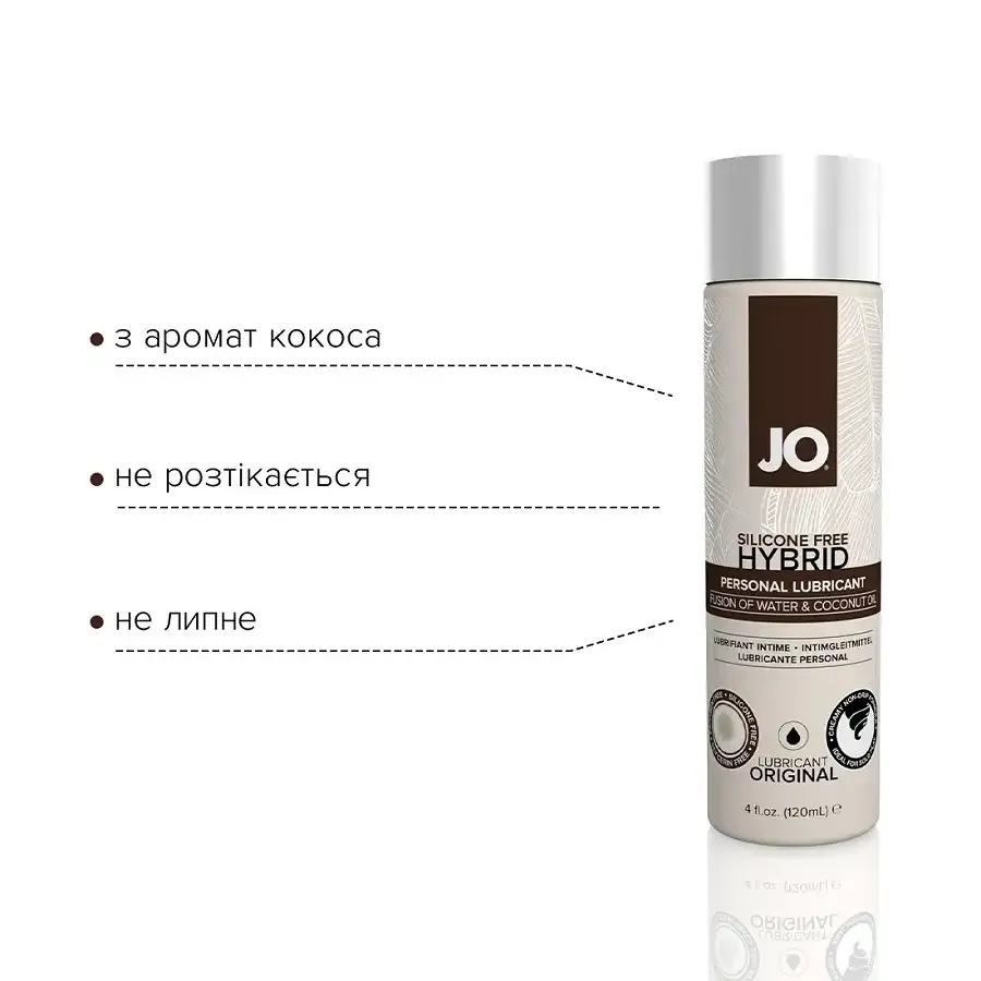Крем-змазка з кокосовою олією System JO Silicone Free Hybrid ORIGINAL (120 мл) біла Львів - фото 3