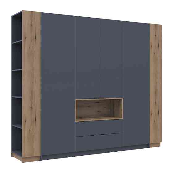 Шкаф для одежды с нишей и этажеркой Doros Дейл Графит/Дуб Эвок 4 ДСП 234х52х220 DRS-011738 (42005158) Львов