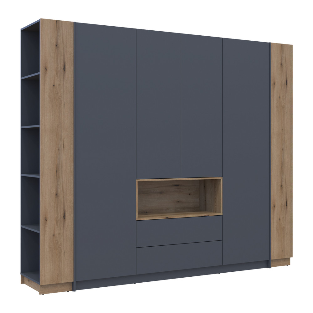 Шкаф для одежды с нишей и этажеркой Doros Дейл Графит/Дуб Эвок 4 ДСП 234х52х220 DRS-011738 (42005158) Львов - изображение 5