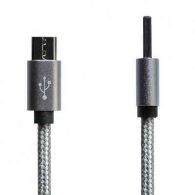 Дата кабель USB 2.0 AM to Micro 5P 1.0m Grey/Black Grand-X (FM02) Вінниця