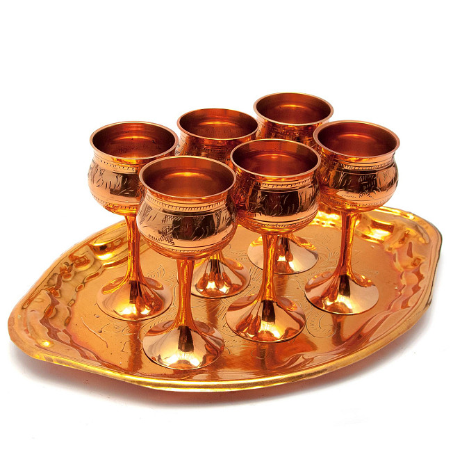 Рюмки бронзовые на подносе набор 6 шт Киев - изображение 1