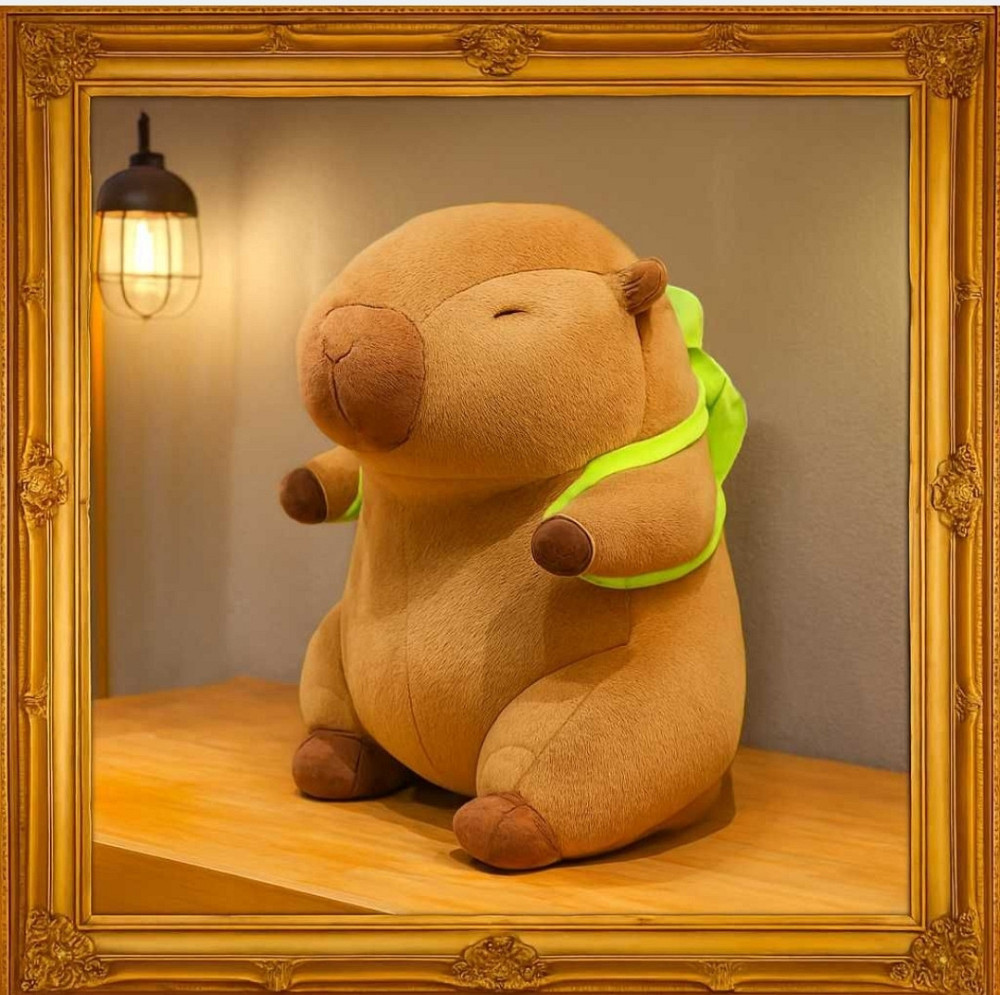 Мягкая игрушка Капибара с рюкзаком черепашкой Плюшевый Кпибара ГАРНА. Харьков - изображение 6