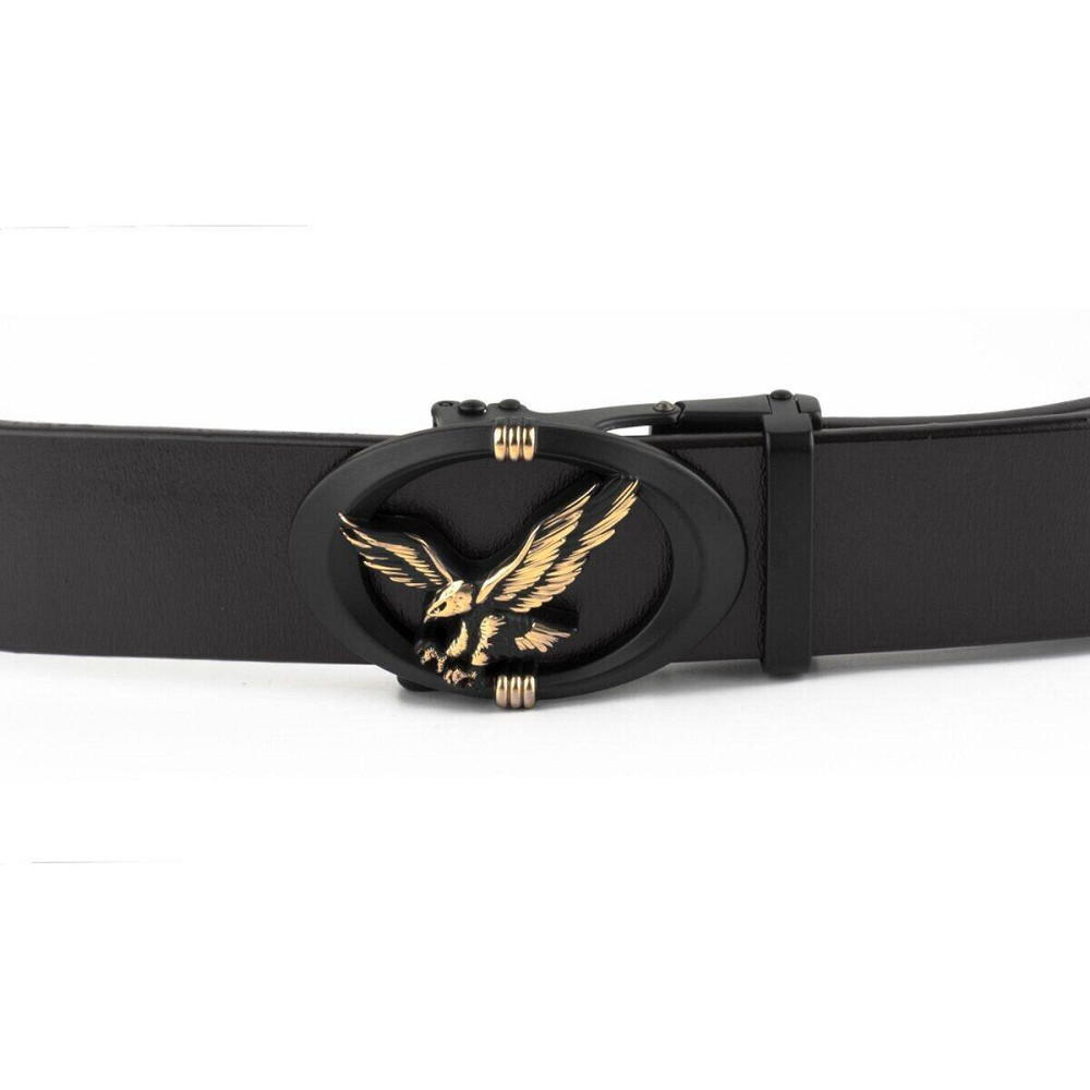 Ремінь чоловічий з пряжкою автомат з силуетом орла Vintage 20297 Чорний Київ - фото 4